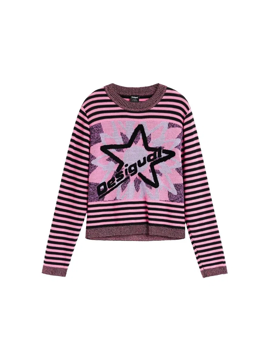 Свитер Desigual в красно-фиолетовом цвете