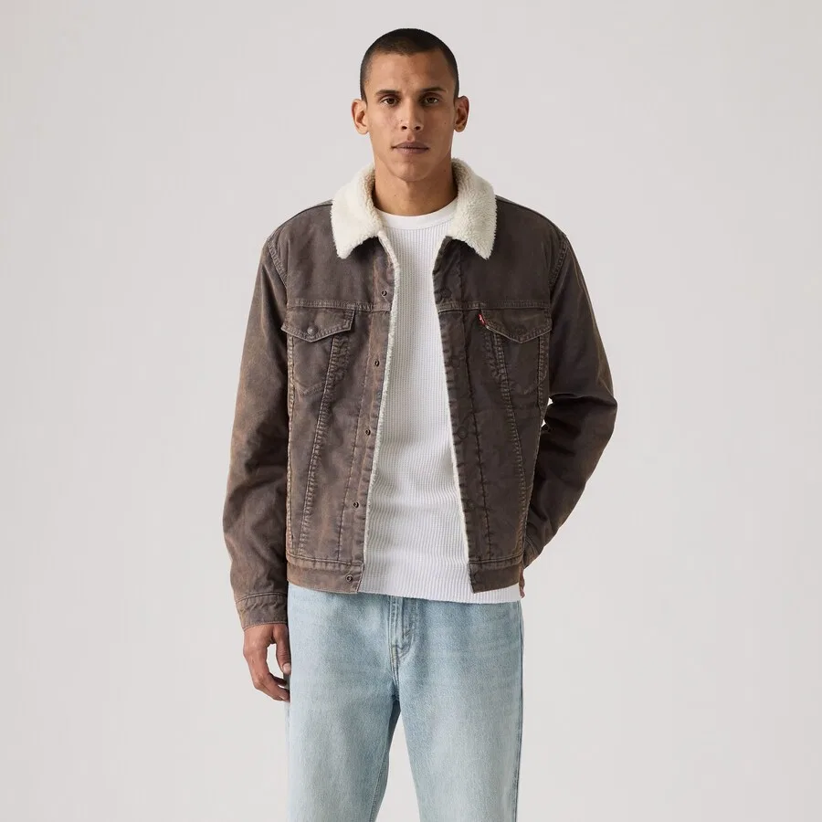 Куртка LEVI'S межсезонья 'TYPE 3' коричневого цвета — фото 2