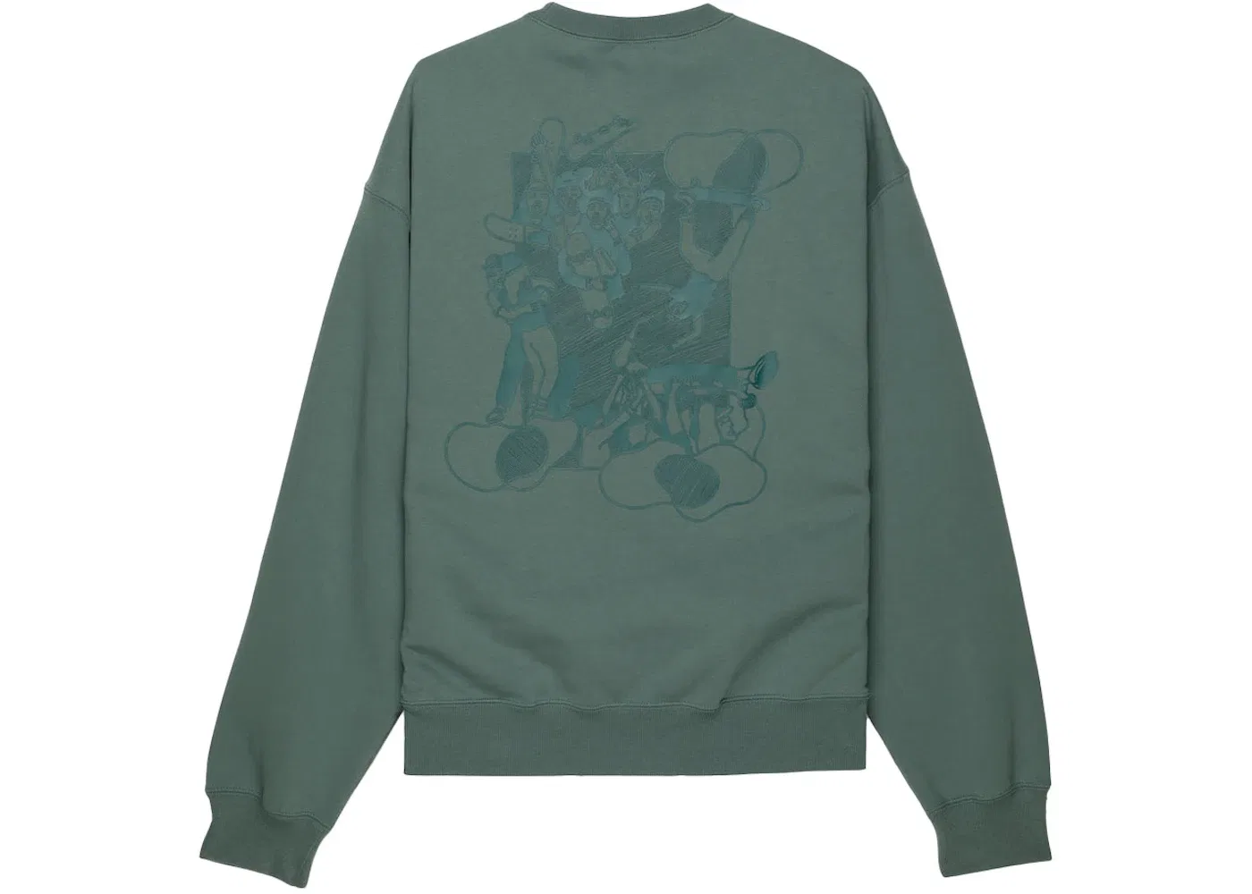 Женская худи с длинным рукавом Nike SB Skate Like A Girl Crewneck Hoodie, Mineral Slate/Dark Teal Green — фото 2