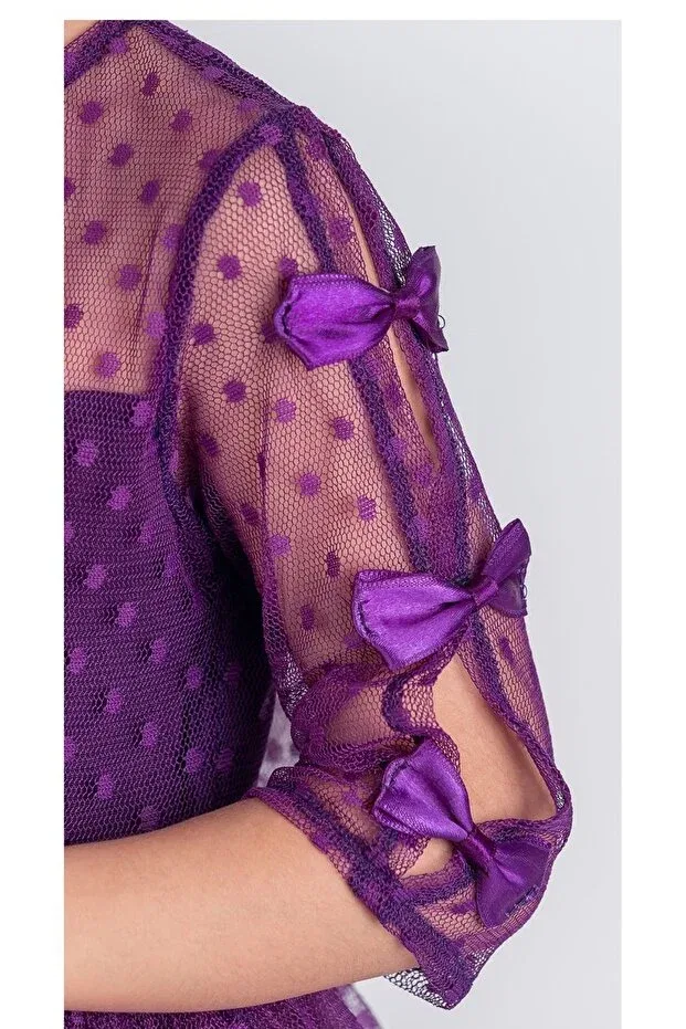 Детское платье для девочек с принтом Put-On-Out Mnk Baby&Kids, Purple — фото 3