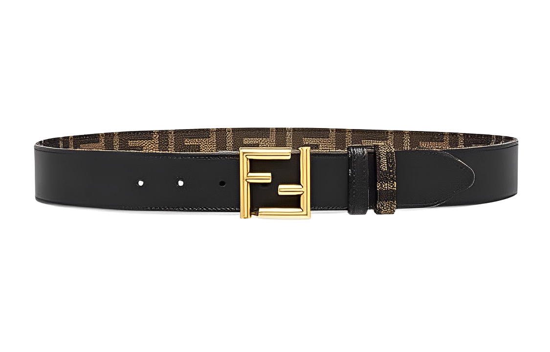 

Ремень с пряжкой из жаккарда Ff FENDI, черный