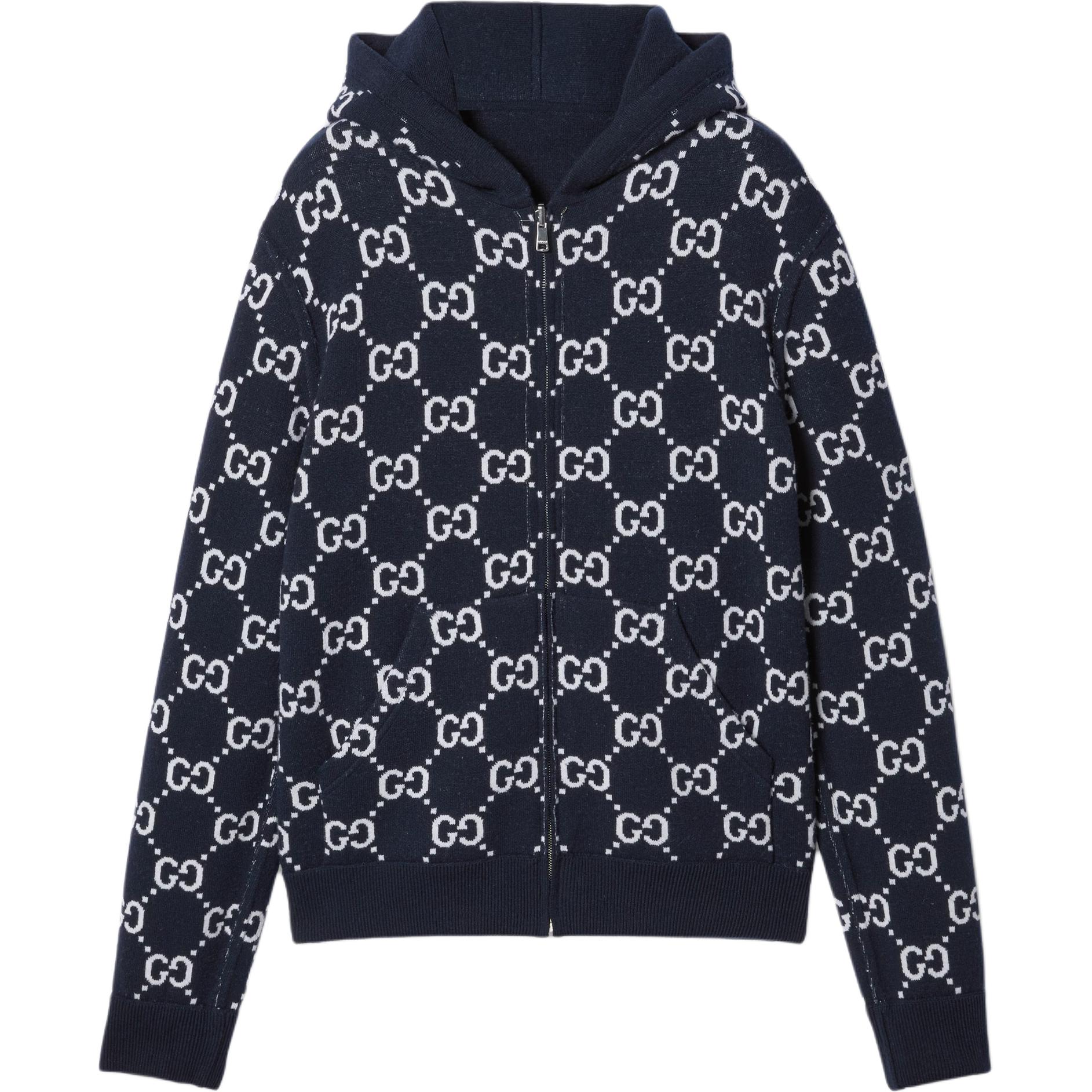 Худи GUCCI двусторонняя на молнии, с длинными рукавами, Dark Blue — фото 4