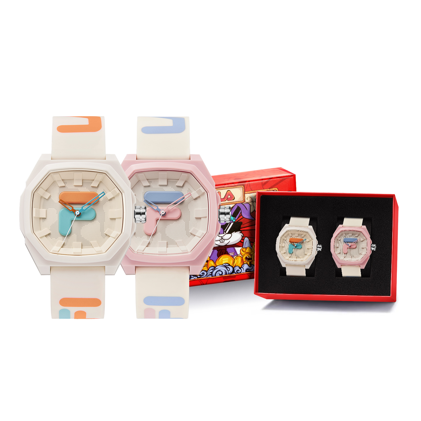

FILA Часы 6105 Collection Wrist Watch Quartz Movement Silicone Strap Beige Watch Dial Unisex