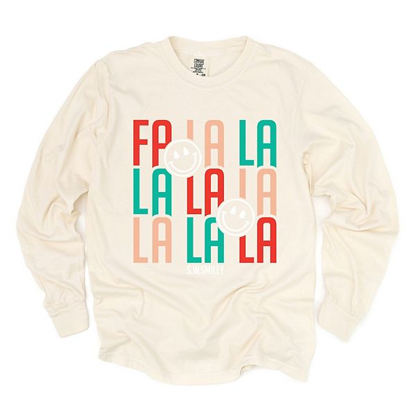 

SWSmiley fa la la - женская лонгслив с эффектом garment dyed Simply Sage Market, Ivory