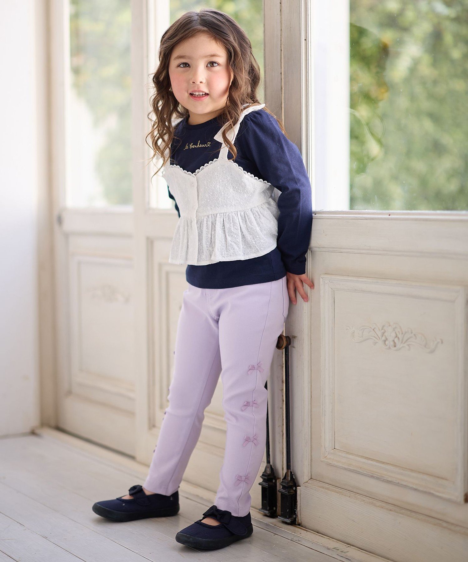 Футболка с длинными рукавами и майка ANY KIDS, Off-white x Navy [001] — фото 2