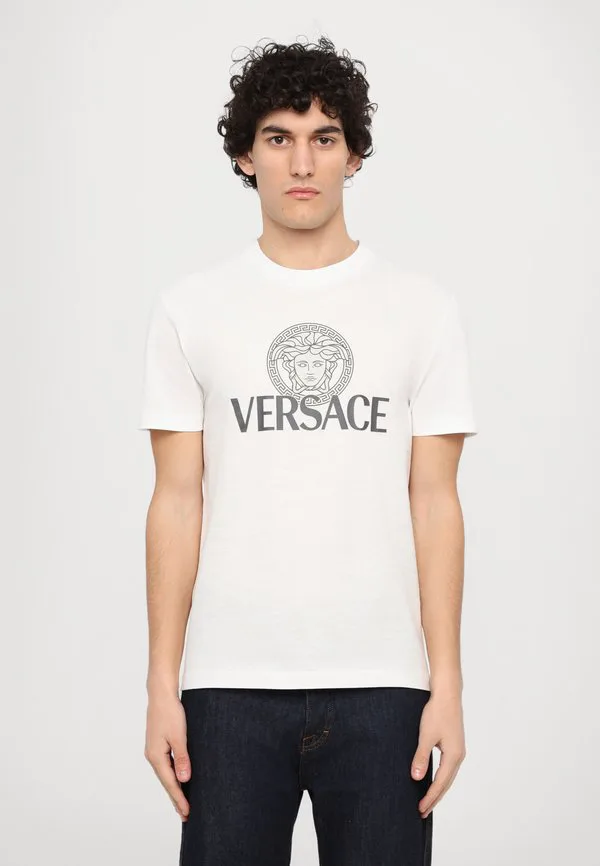 Футболка с компактным принтом Versace, Optical White