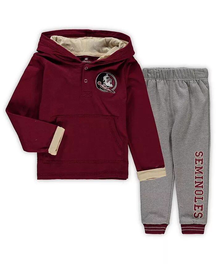 

Комплект из толстовки и спортивных штанов Florida State Seminoles Poppies гранатового, серого цвета для малышей Colosseum