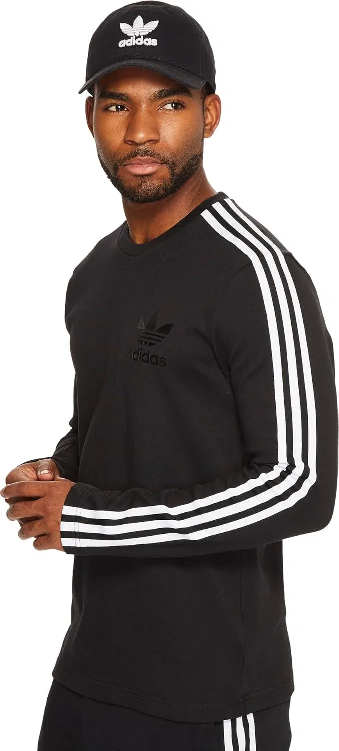 Мужская футболка adidas Originals с длинным рукавом и круглым вырезом — фото 2