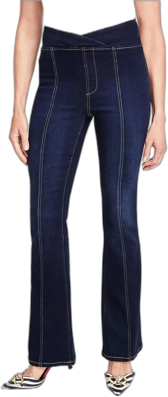 

International Concepts Женские джинсы Bootcut с асимметричными швами и высокой посадкой