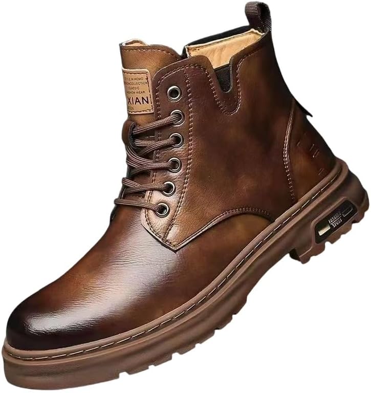 

Мужские ретро легкие ботинки - с высоким голенищем - для повседневной носки, активного отдыха, альпинизма - подходят для всех сезонов Fmshi, коричневый