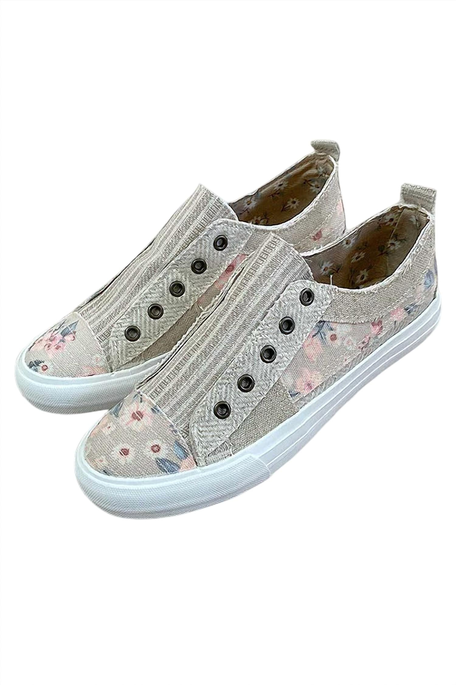 Женские кроссовки Alice Floral Slip On в персиковом цветочном стиле Gypsy Jazz
