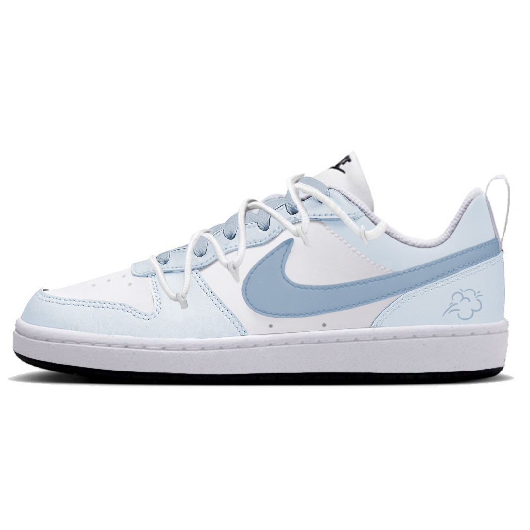 

Nike Court Borough Cloud Mist нескользящие устойчивые к истиранию низкие детские скейтбординг кроссовки sky blue