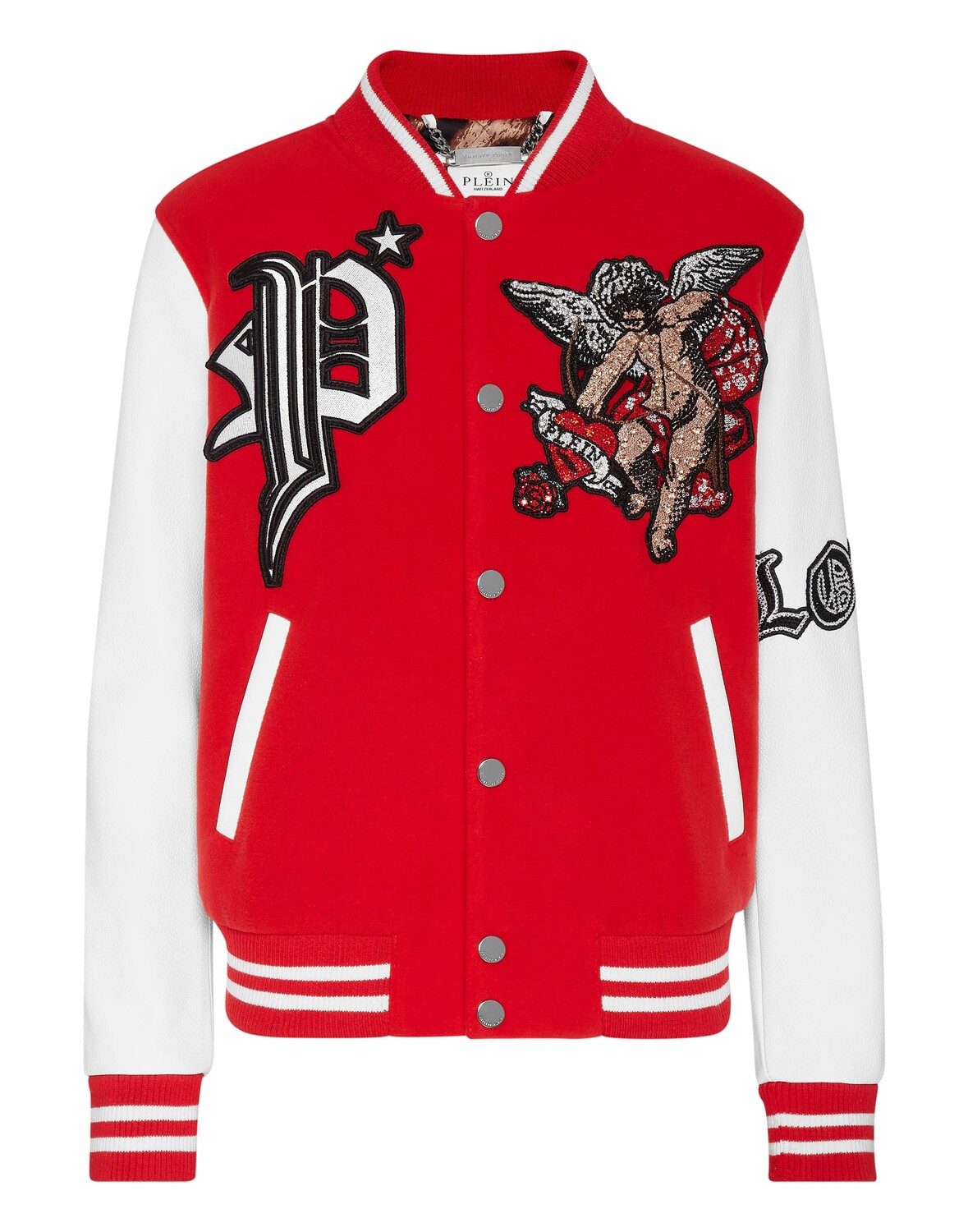 

Бомбер из шерсти и кожи Love Angel Philipp Plein, красный