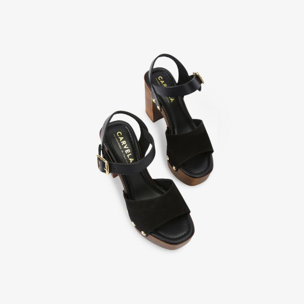 Босоножки на каблуке Carvela Comfort Festa из замши, черный — фото 2