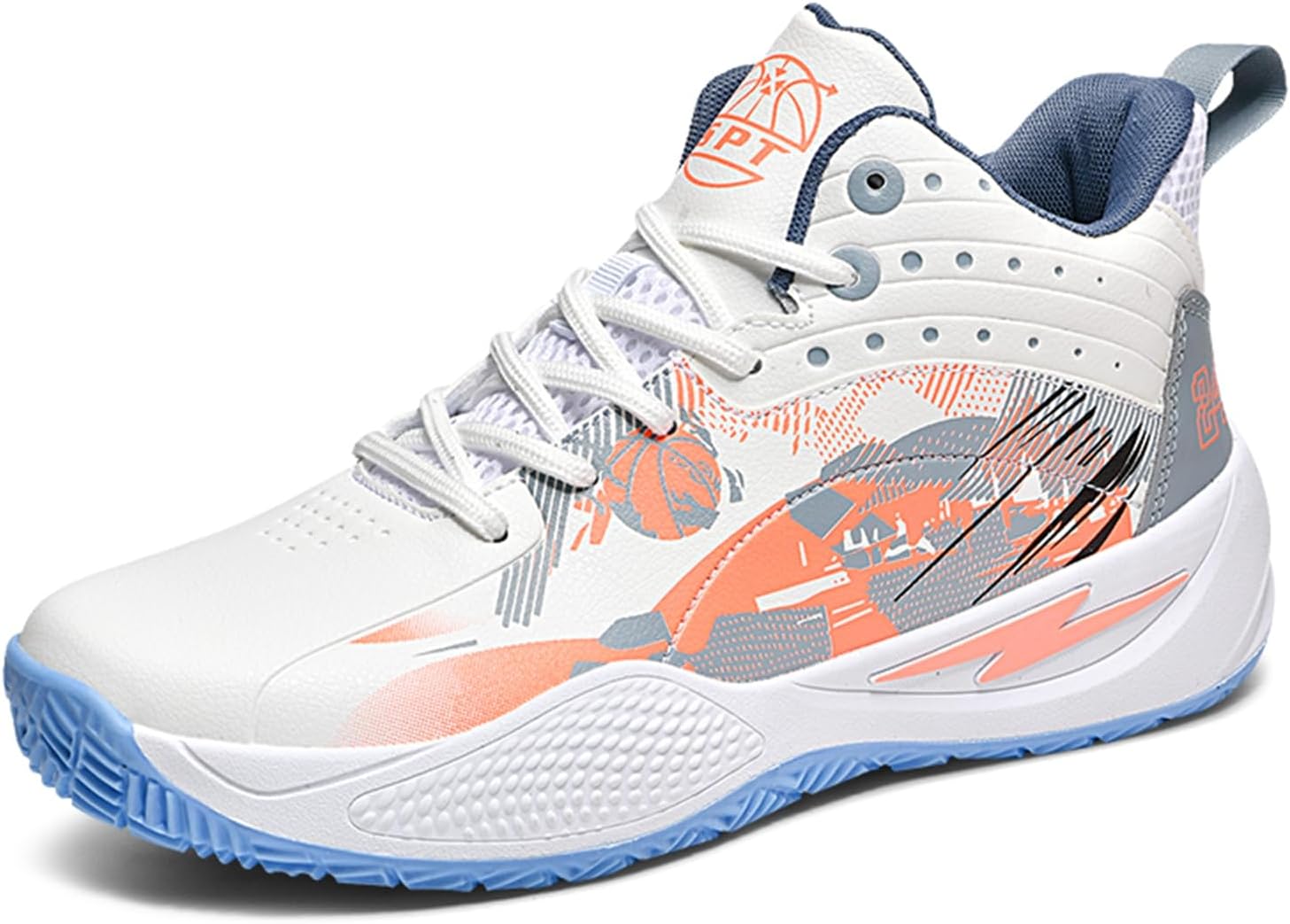 

Мужские высокие баскетбольные кроссовки с сетчатыми шнурками, легкие, противоскользящие и амортизирующие, повседневные спортивные обувь, подходит для бега, ходьбы и занятий в тренажерном зале Qaoterod, оранжевый