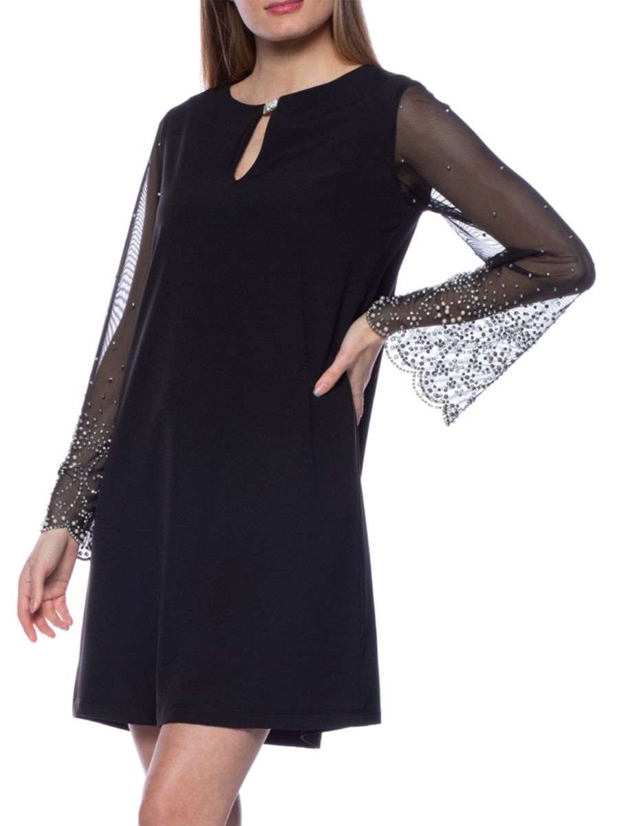 

Платье-трапеция с декоративным вырезом-замочной скважиной Marina, черный