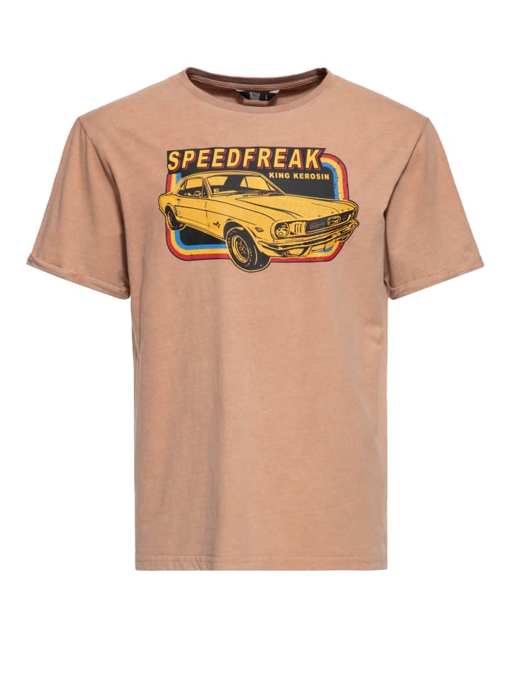 

Футболка с принтом King Kerosin Speedfreak в цвете латте макиато King Kerosin