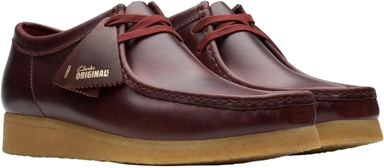 Мужские ботинки Clarks Wallabee, темно-красный — фото 4