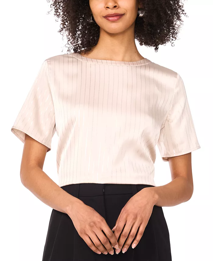 

Женский атласный топ с короткими рукавами Vince Camuto, слоновая кость/кремовый