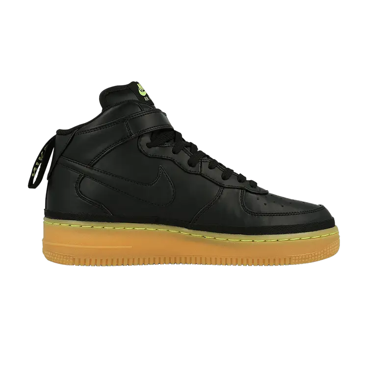 

Кроссовки Nike Air Force 1 Mid LV8 GS Black Gum Volt, черный