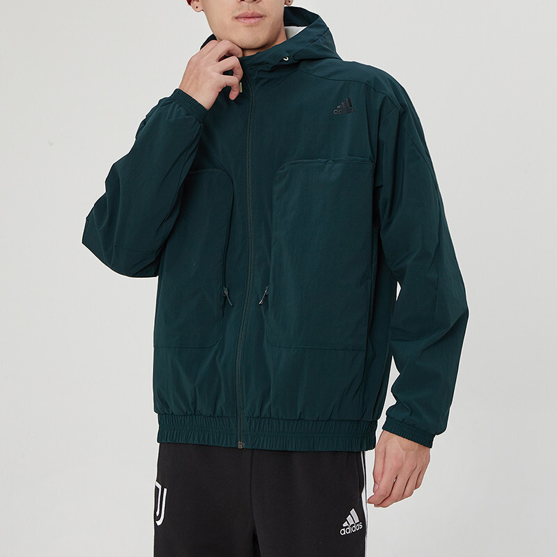 Куртка мужская павлинье-зеленая Adidas, зеленый — фото 3
