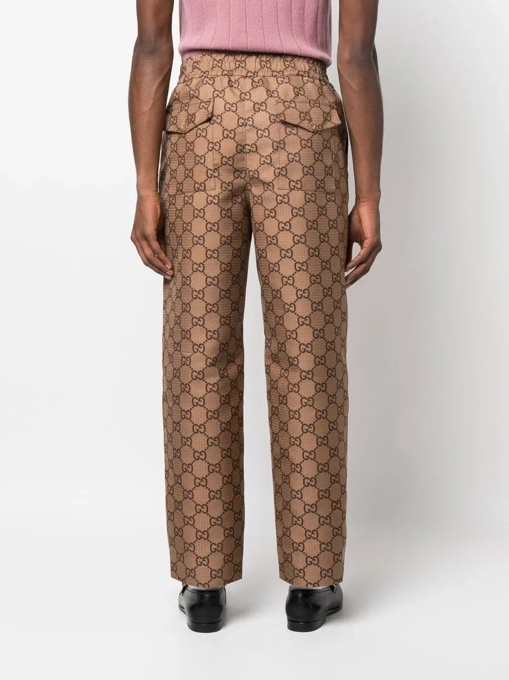 Брюки Gucci GG из рипстопа, укороченные, коричневый — фото 4