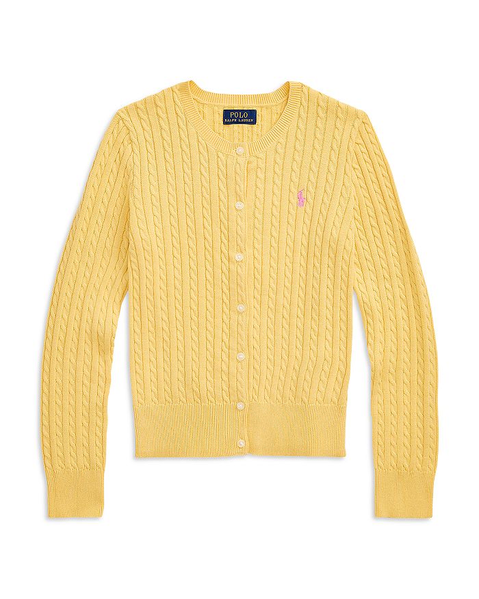 

Хлопковый кардиган с мини-косичкой для девочек - Big Kid Ralph Lauren, желтый