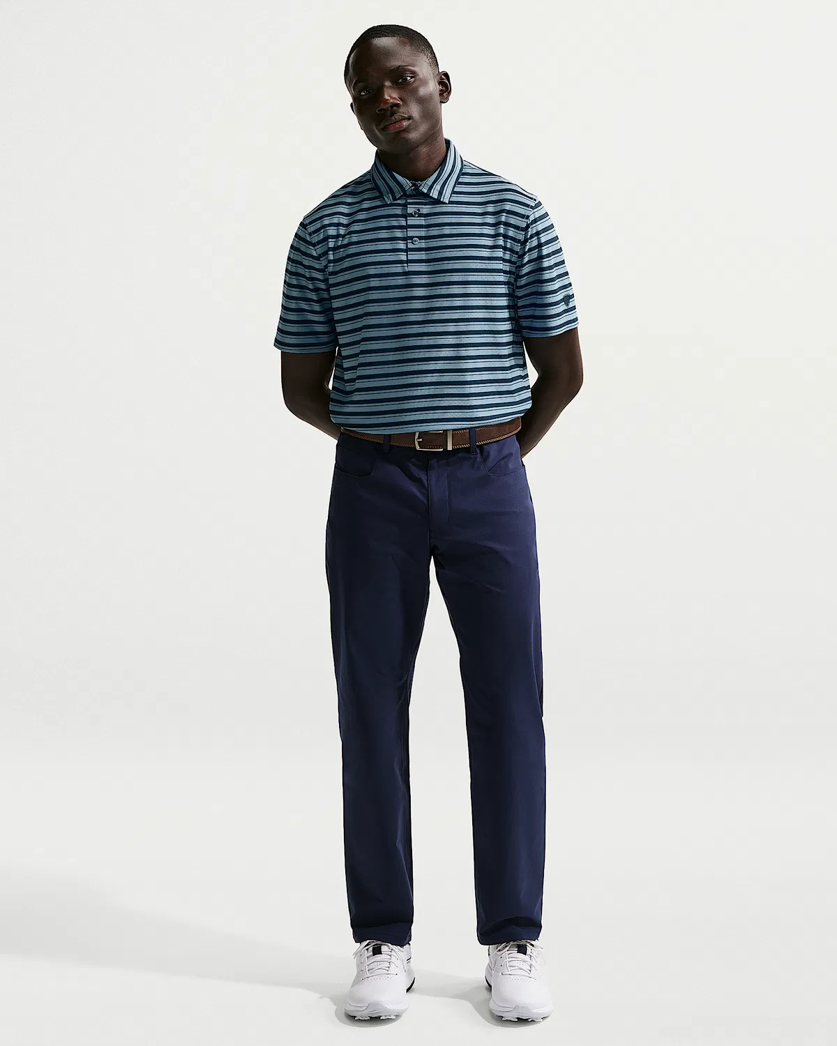 Мужское поло Nike Tailored Performance Dri-FIT Golf, College Navy/Work Blue/College Navy — фото 4