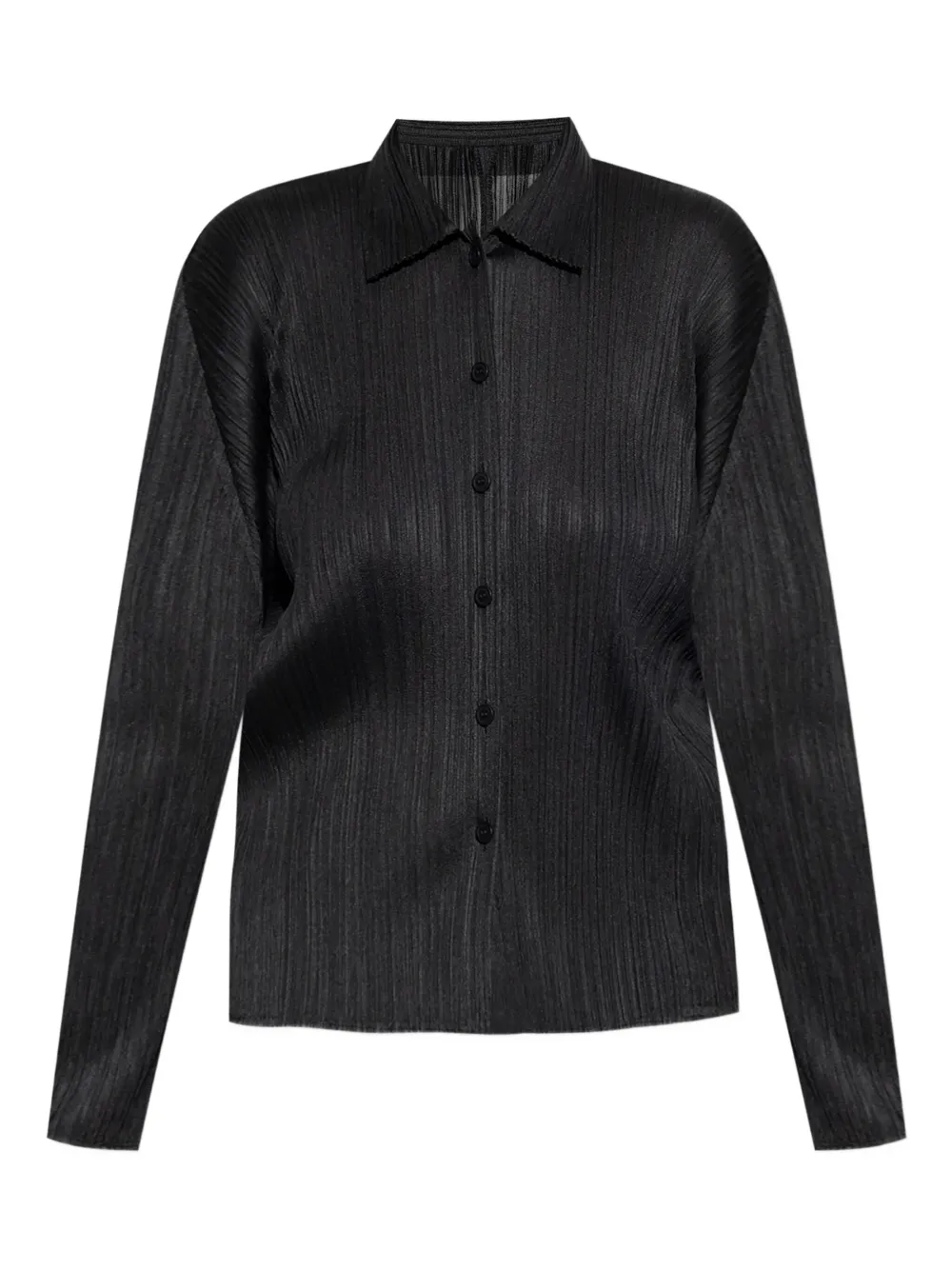 

Плиссированная рубашка Basics с длинными рукавами Pleats Please Issey Miyake, черный