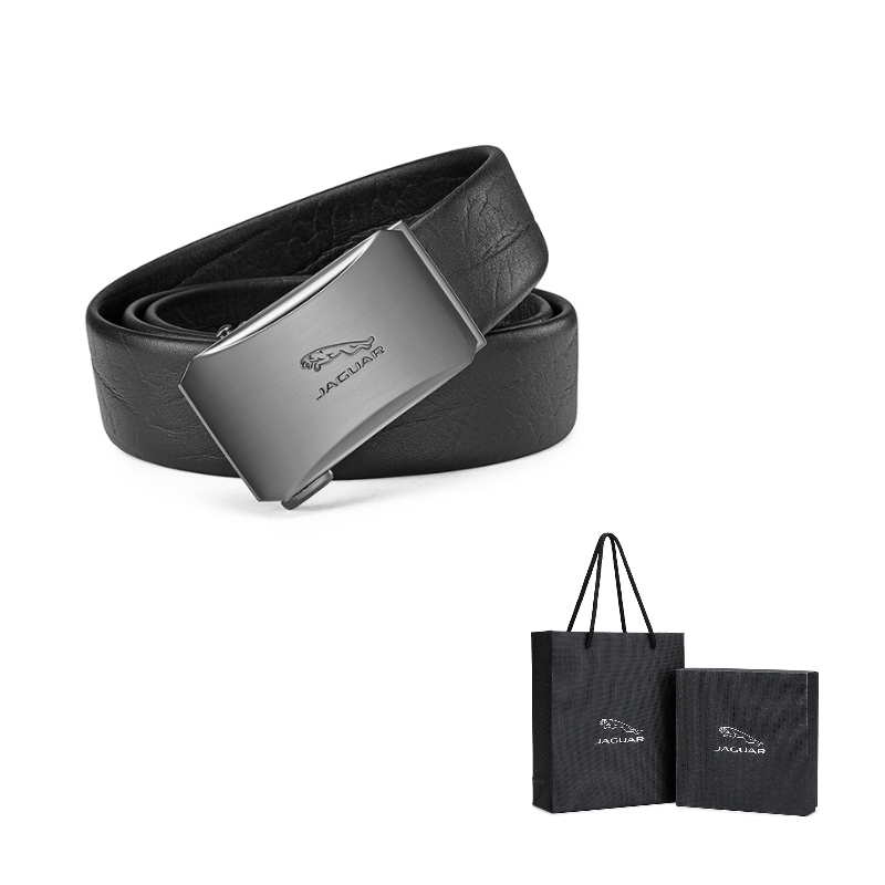 

JAGUAR Кожаный ремень мужской черный 3.5 см, Black