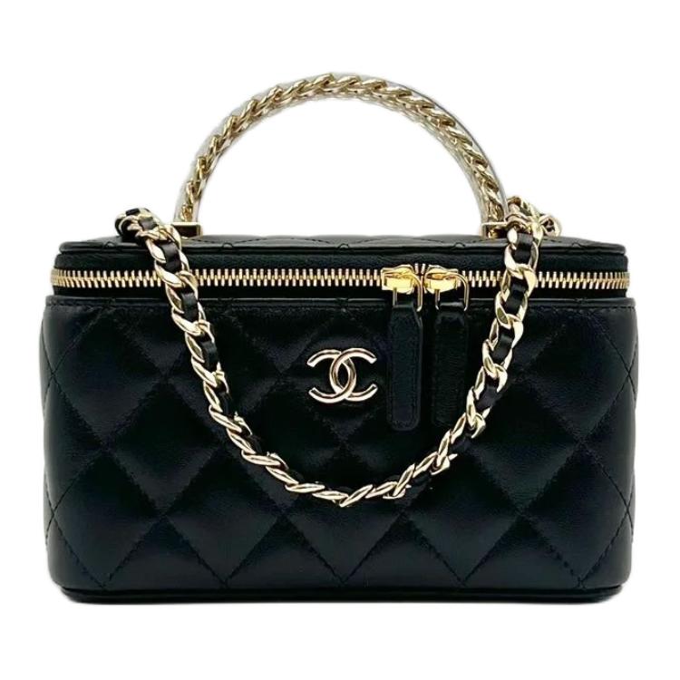 

CHANEL Миниатюрная женская сумка из ягненка черная