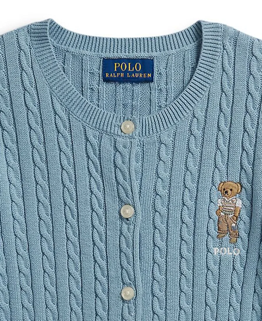 Детский кардиган Polo Bear Mini-Cave для девочек 7-16 лет Polo Ralph Lauren, синий — фото 3