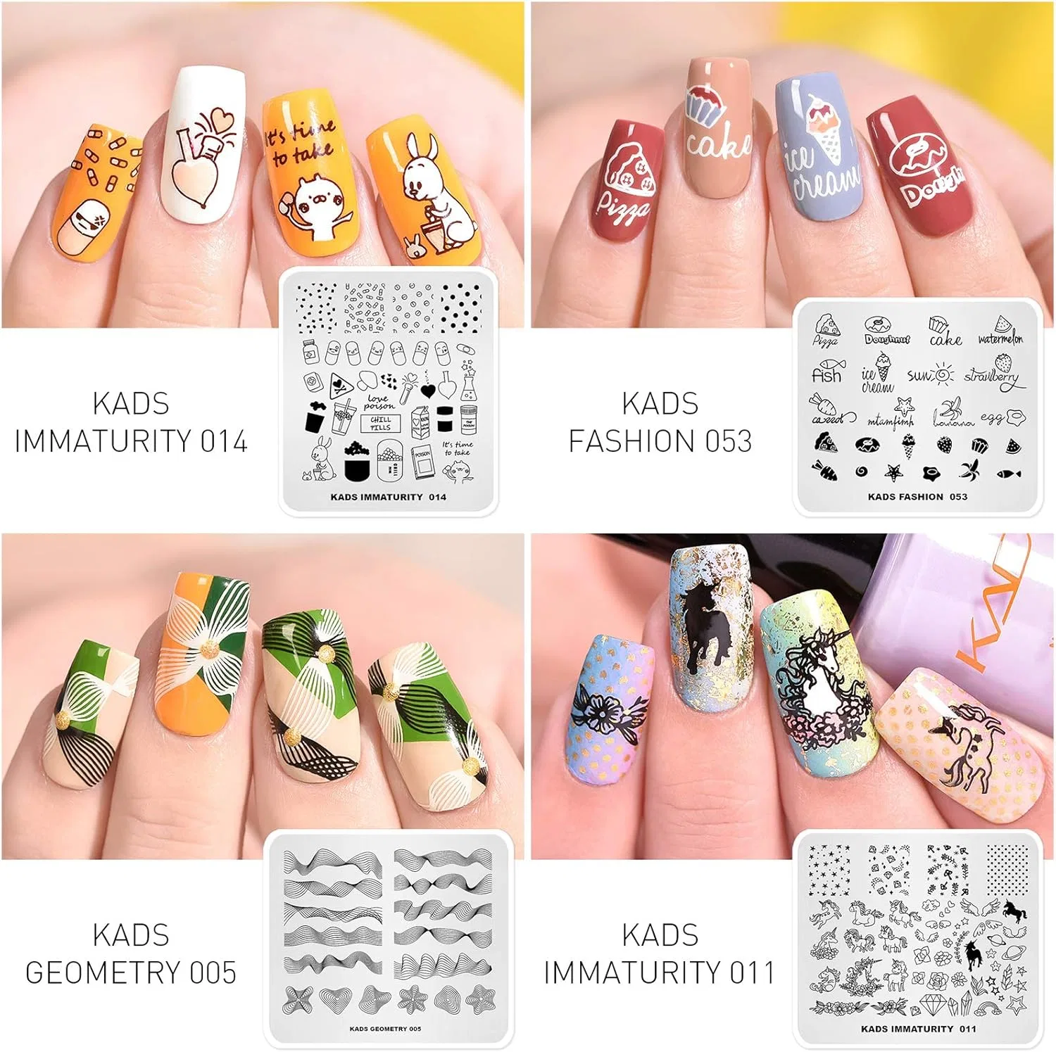 Набор трафаретов для стемпинга ногтей, 20 шт. Alexnailart — фото 4