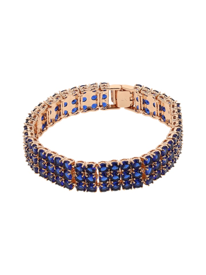 

Faina Женский браслет с кристаллами, розовое золото, темно-синий