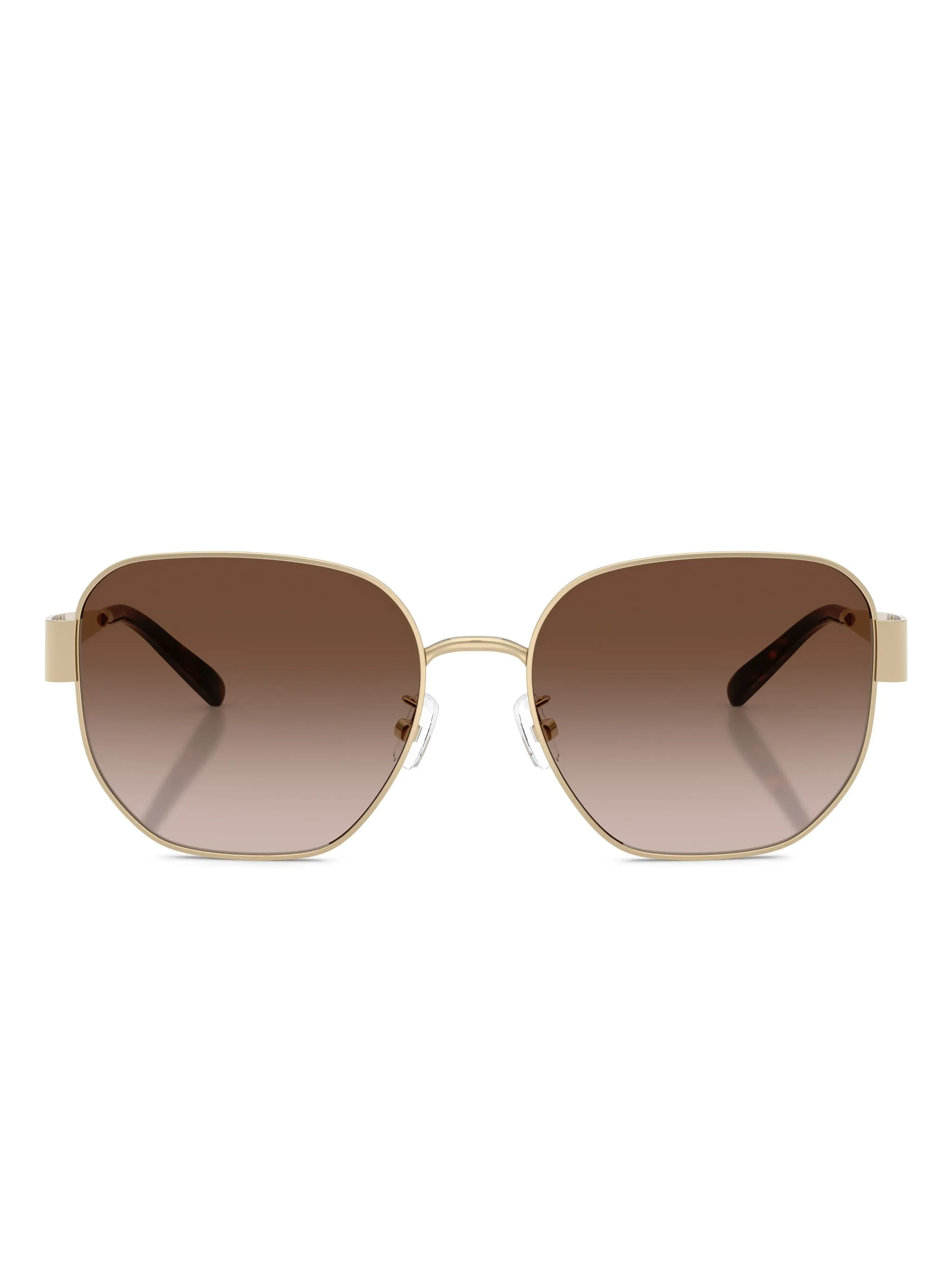 

Солнцезащитные очки в круглой оправе черепаховой расцветки Tory Burch, золотистый