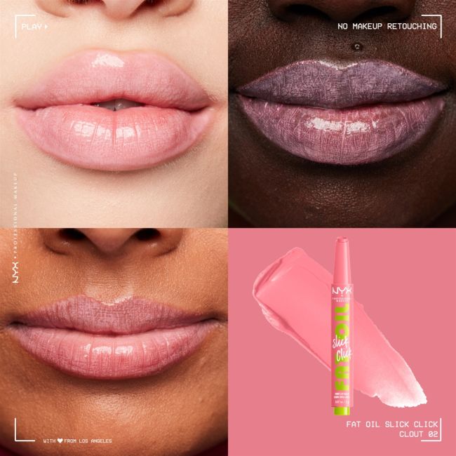 Жирный масляный скользящий щелчок блестящий бальзам для губ NYX Professional Makeup, цвет clout, 2 гр — фото 3