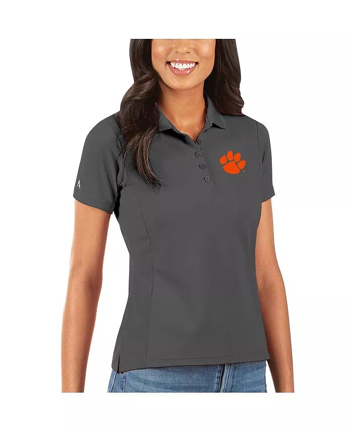 

Женское поло Clemson Tigers Legacy Pique, угольный цвет Antigua