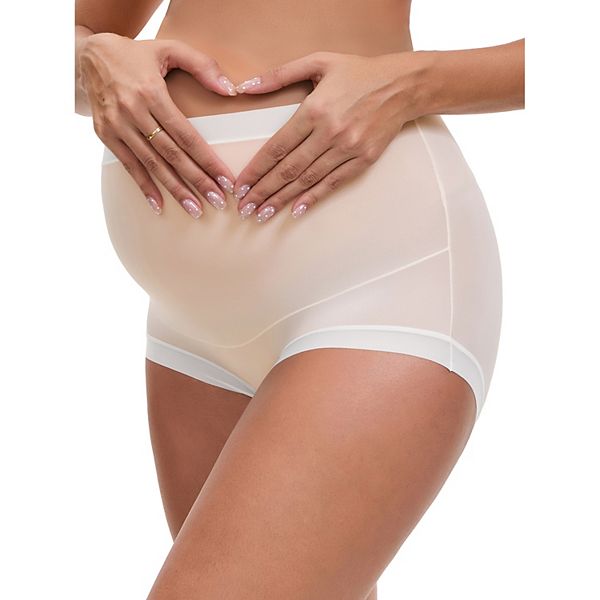 

Женские трусы для беременных с высокой талией Ice Silk, полное покрытие, невидимые, дышащие Inspire Chic, Light Pink