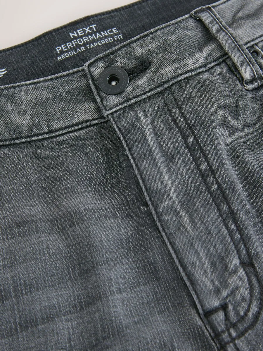 Джинсы Next Tapered Jeans 'Motionflex' серого цвета — фото 4