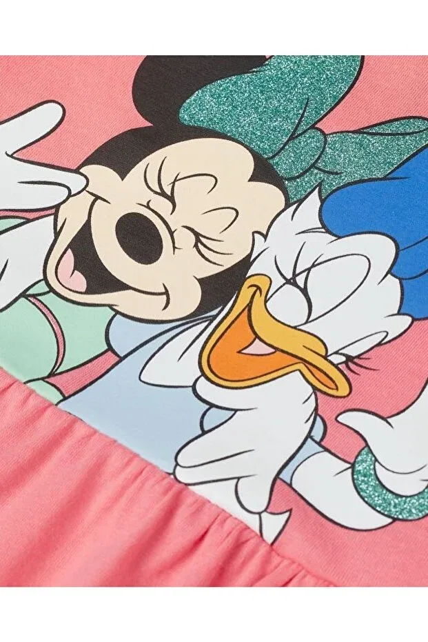 Детское платье для девочек с принтом Minnie Mouse And Daisy Duck Printed Pink Hippo Kids, Pink — фото 2