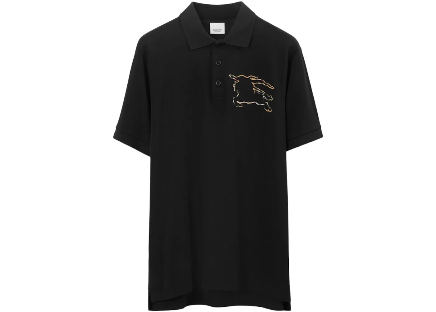 Мужское поло из хлопкового пике Burberry Polo Shirt, Black