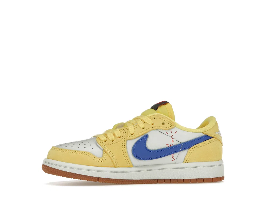 Детские кроссовки с ярким дизайном Jordan 1 Retro Low OG SP Jordan, Canary Racer Blue Light Silver Gum Medium Brown — фото 3
