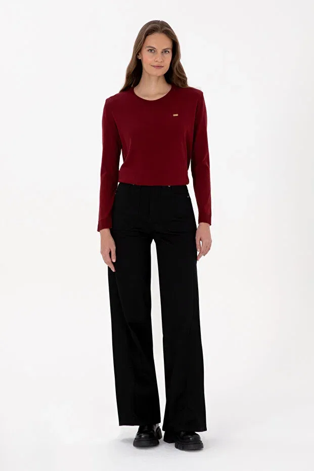 Женский свитер с длинным рукавом U.S. Polo Assn., Burgundy — фото 4