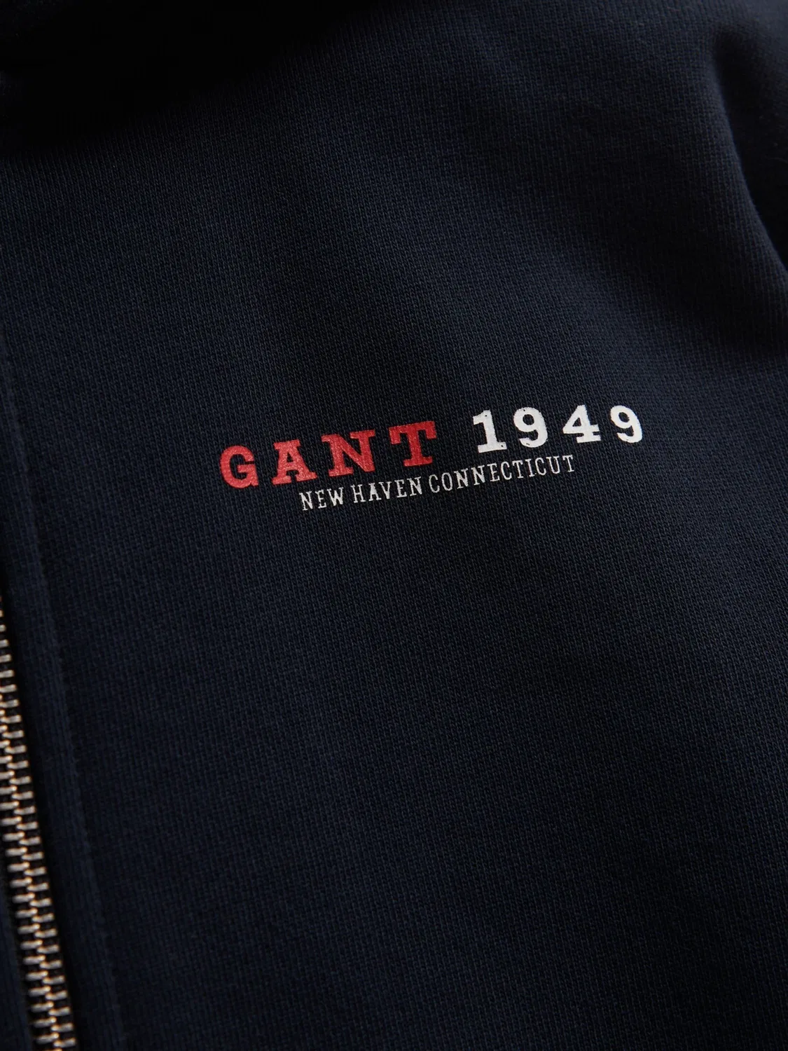 Худи на молнии, коллегиальная графика, GANT, синий — фото 3