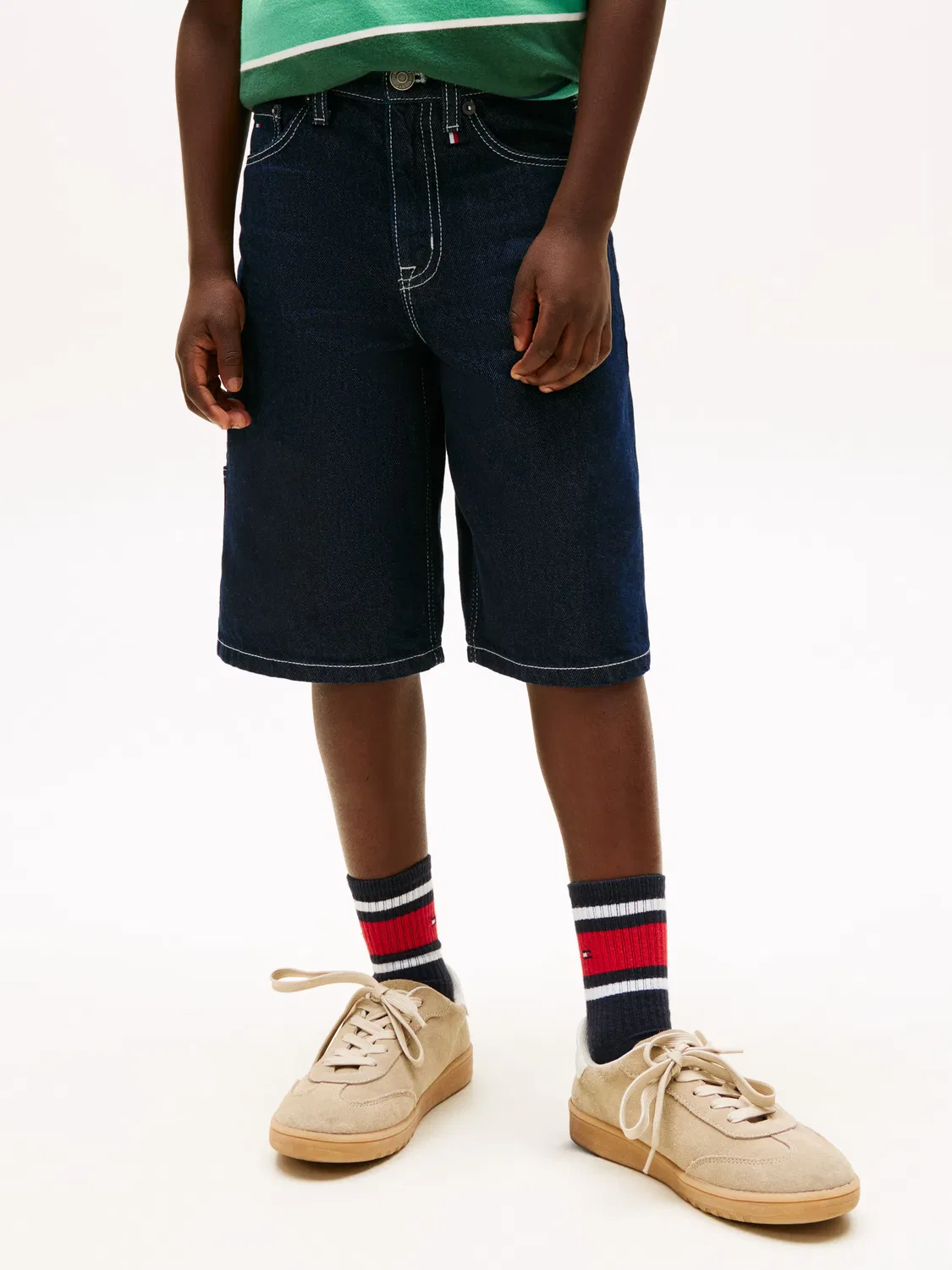 Детские шорты-бермуды для мальчиков джинсовые свободного кроя Tommy Hilfiger, Azul — фото 2