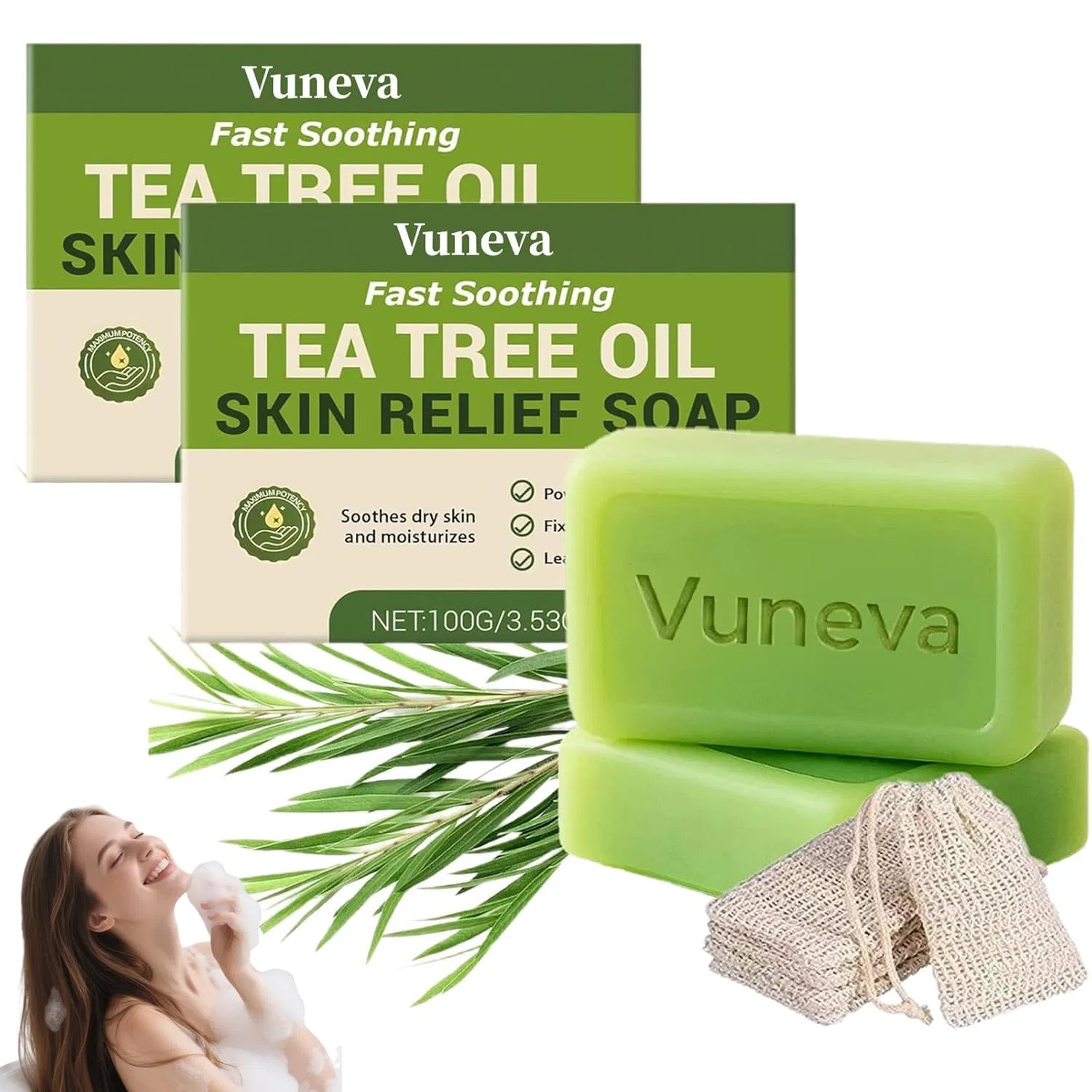 Мыло Vuneva Relief с маслом чайного дерева, 100 г, 2pc Zonill