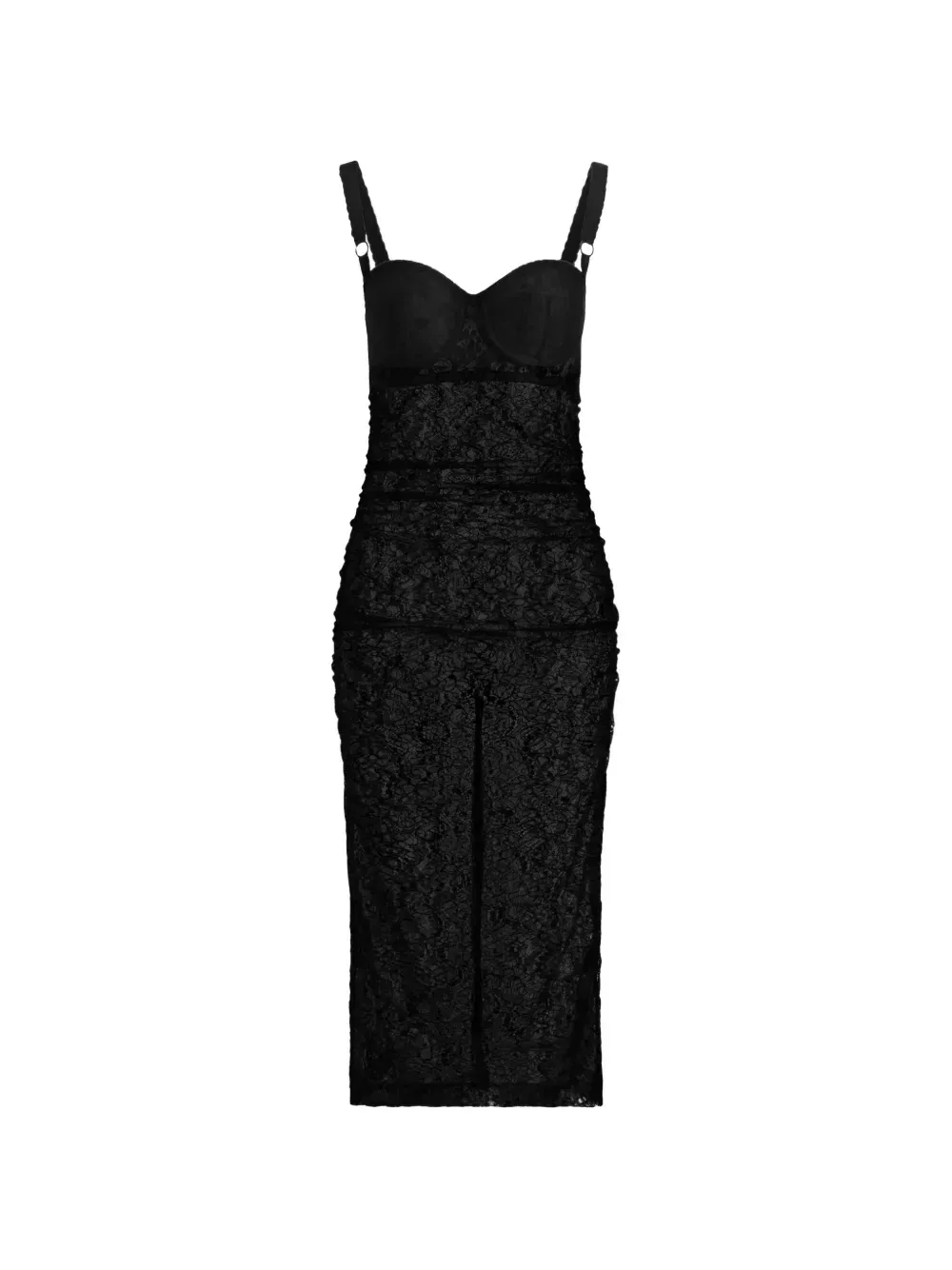 Кружевное платье миди DOLCE & GABBANA, черный