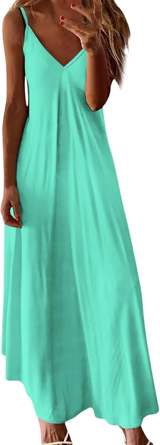 Женское летнее платье с цветочным принтом на бретелях, Mint Green