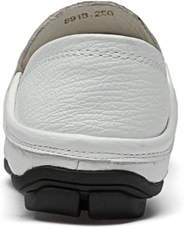 Мокасины мужские Leather Simple White — фото 3