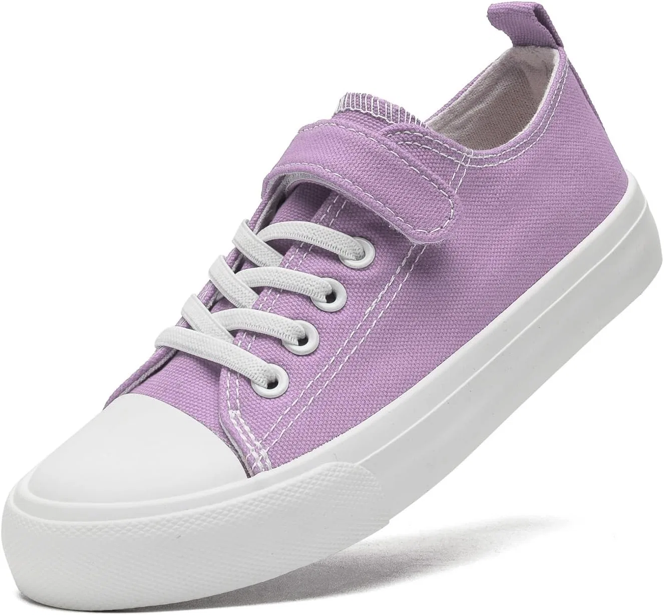 Детские кеды на шнуровке с регулируемым ремешком xinlanlin, Light Purple Low Top